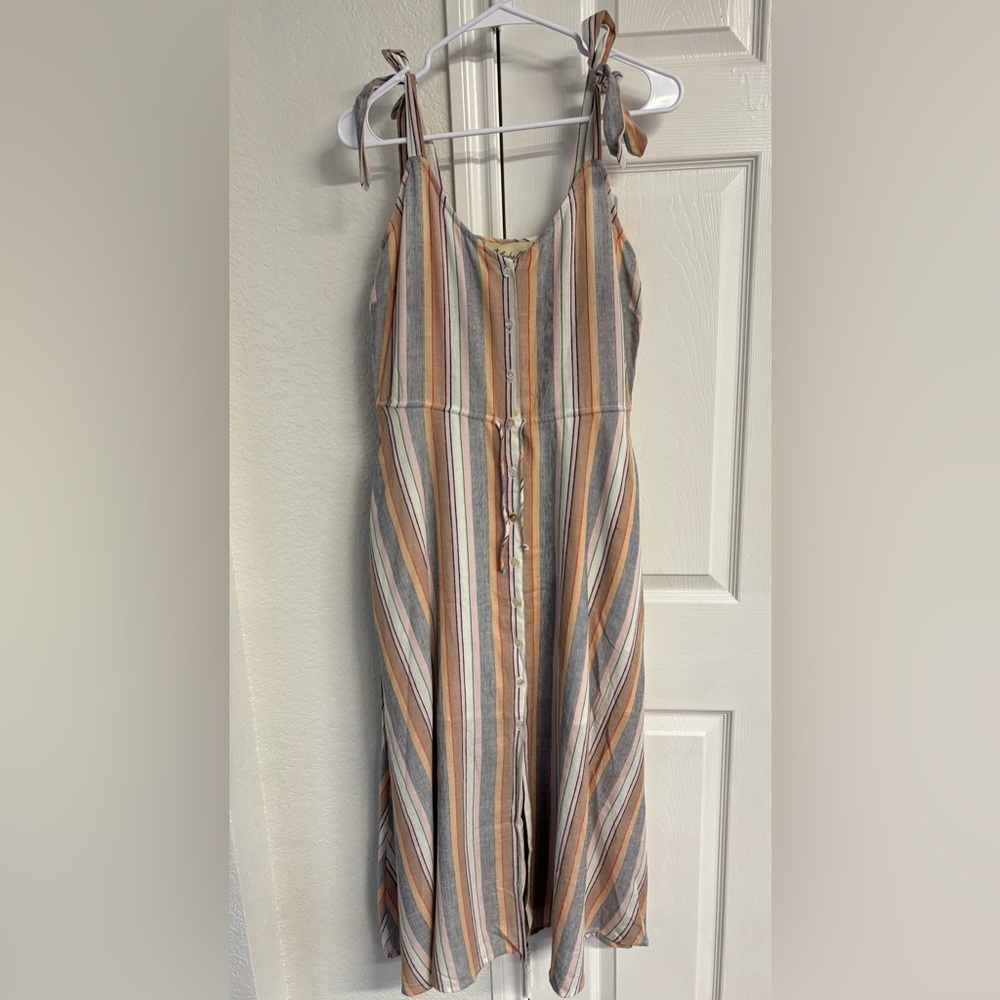 Cleobella Striped Sleeveless Button Tie Waist Dress Size‎ M